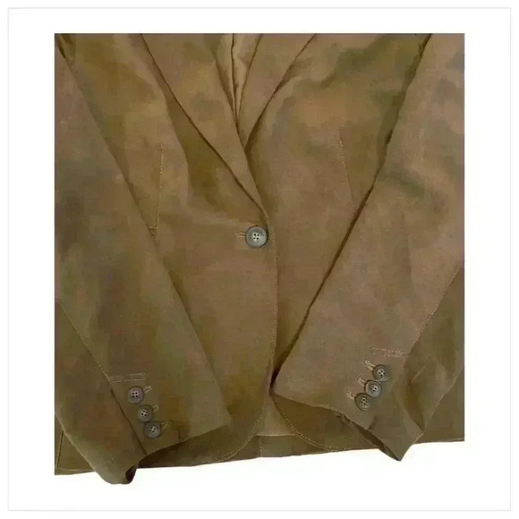 Coldwater Creek Wm’s  Brown Faux Suede Blazer Jacket M Button Casual Long Sleeve - Picture 3 of 7